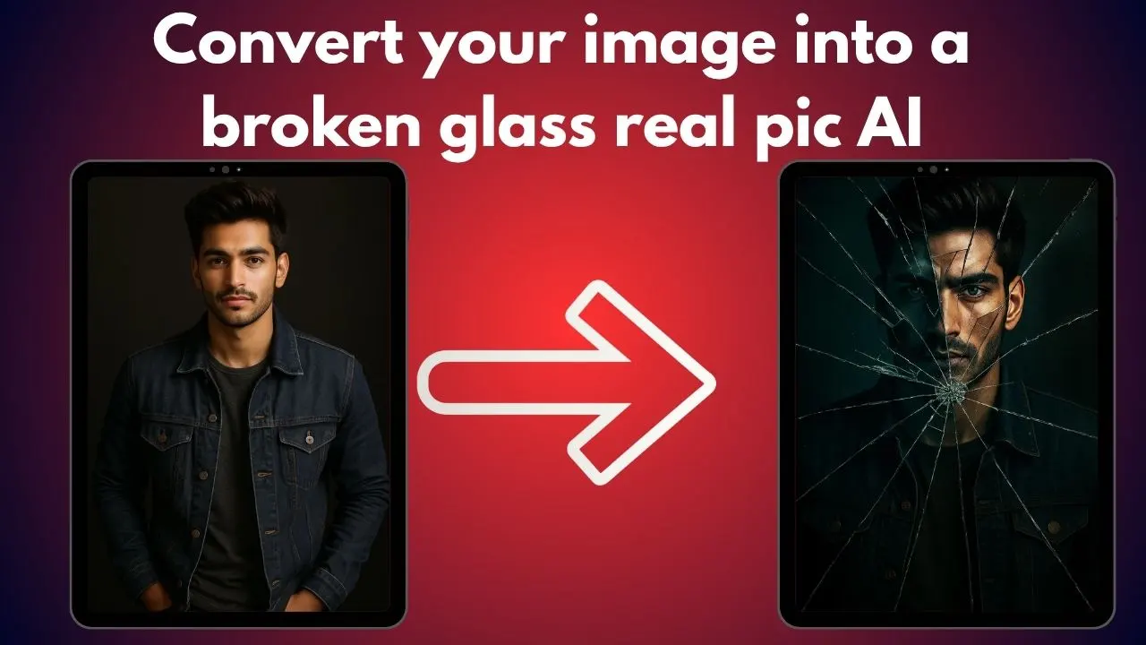 Convert your image into a broken glass real pic AI